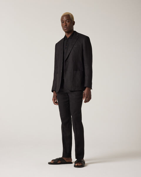Soft Tailored Linen Jacket, Black, hi-res